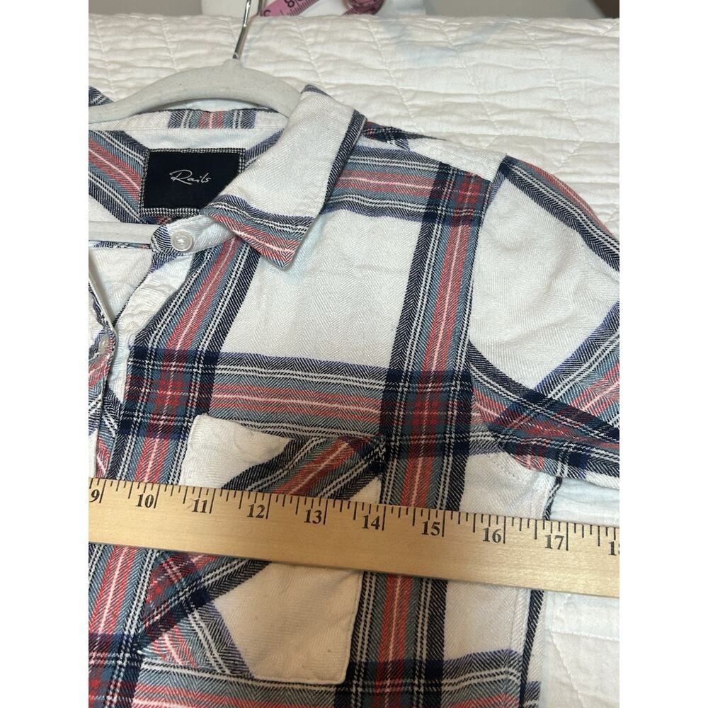 Rails Hunter Plaid Button Down Shirt blue red Women’s Size Small long sleeve - Picture 3 of 7